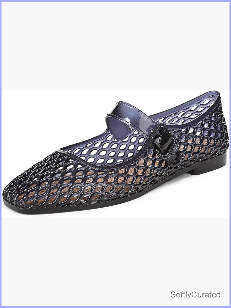 Retro Jelly Flats With Buckle Strap, Round Toe, 0.25in Heel